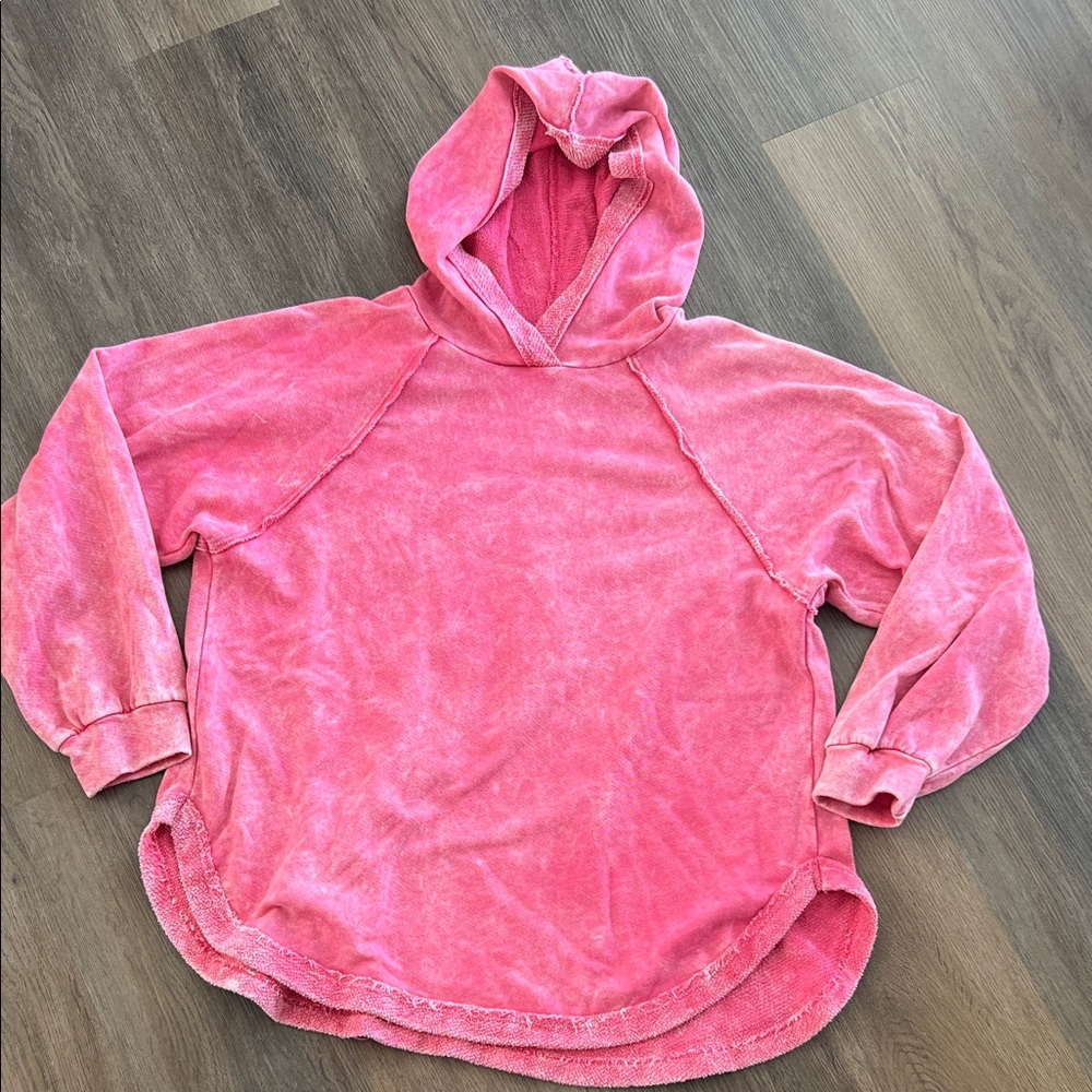 Women's Acid Wash Pink Hoodie - Picture 1 of 3